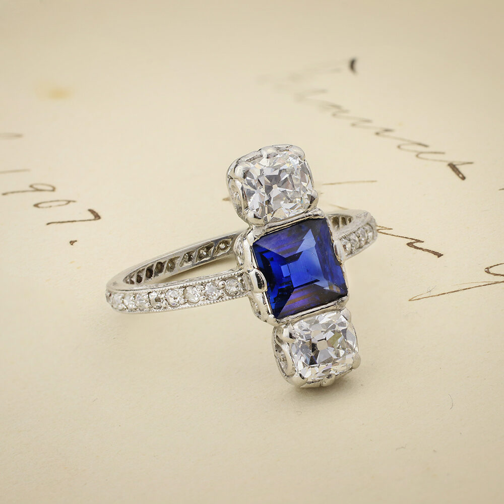 An Antique Sapphire and Diamond Ring
