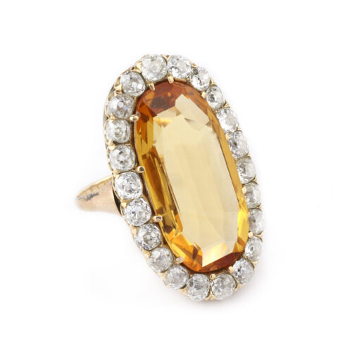 Antique Topaz and Diamond Ring