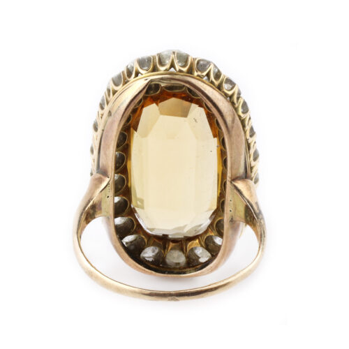 Antique Topaz and Diamond Ring