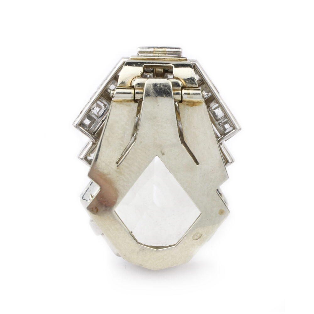 Art Deco Rock Crystal and Diamond Dress Clip