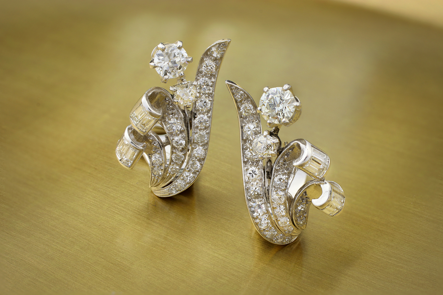 Boucheron Diamond and Platinum Ear Clips