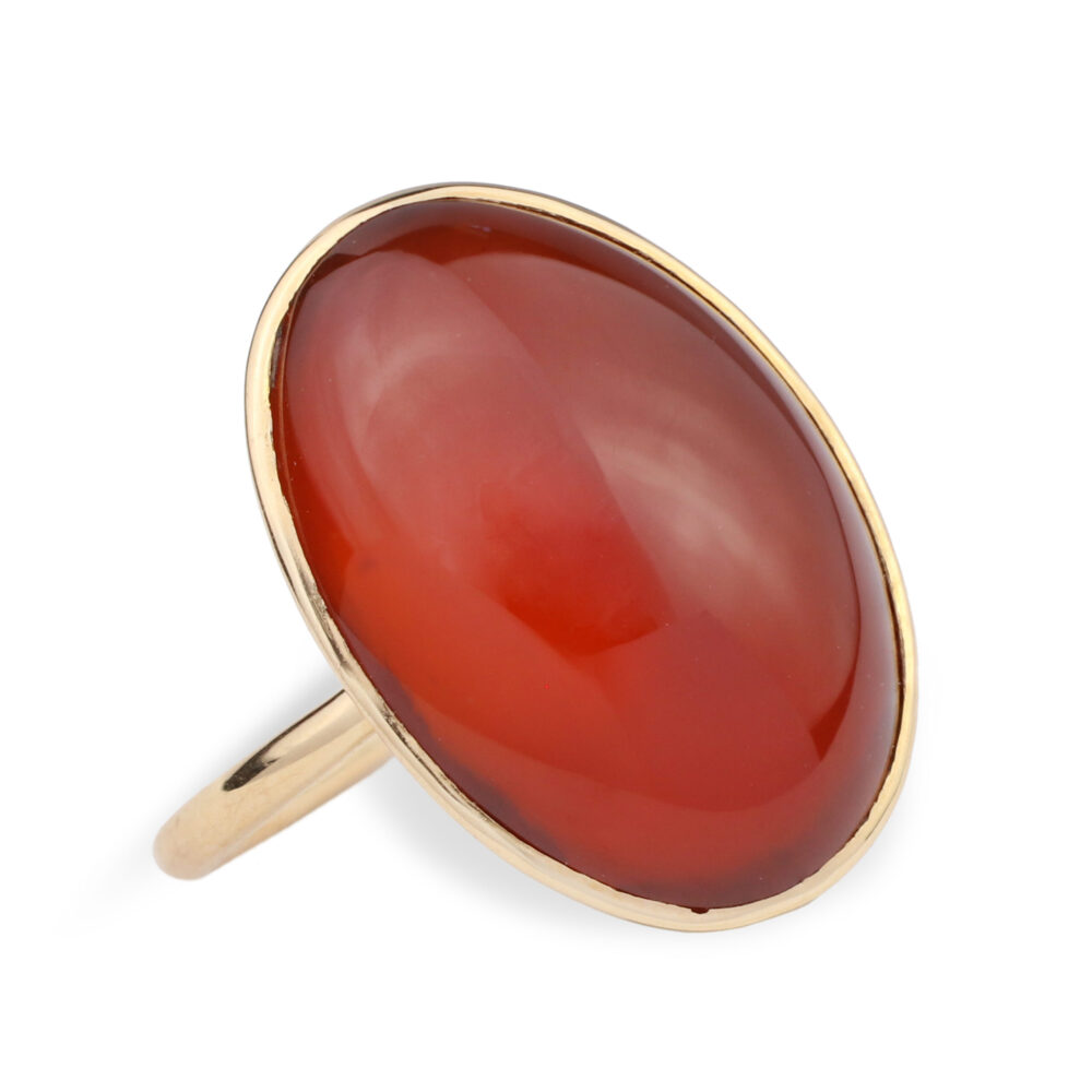 Carnelian and Rose Gold Ring