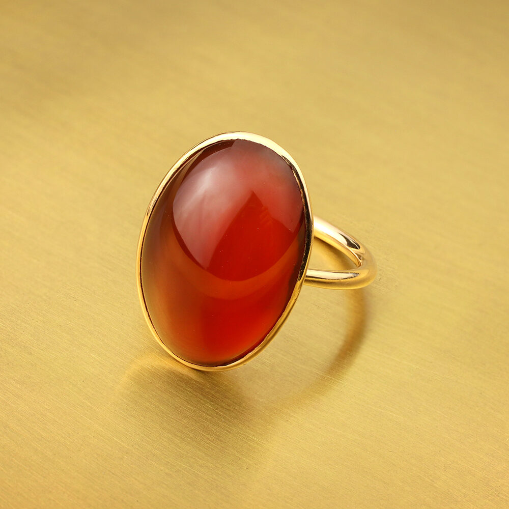 Carnelian and Rose Gold Ring