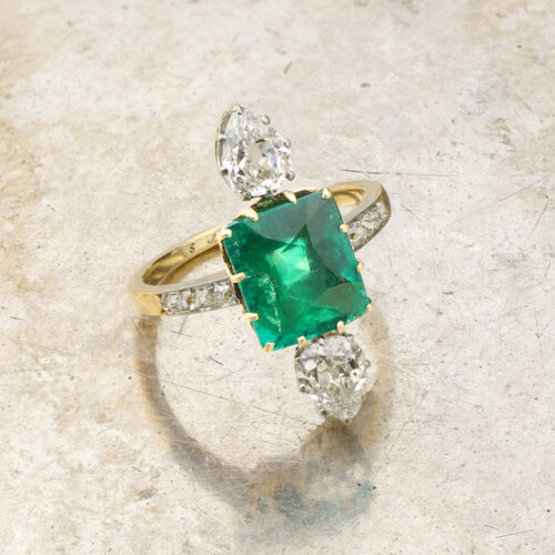 Antique Emerald and Diamond Ring