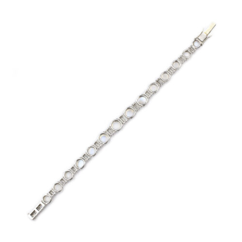 Moonstone and Diamond Line Bracelet