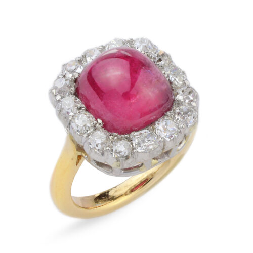 Pink Tourmaline and Diamond Ring