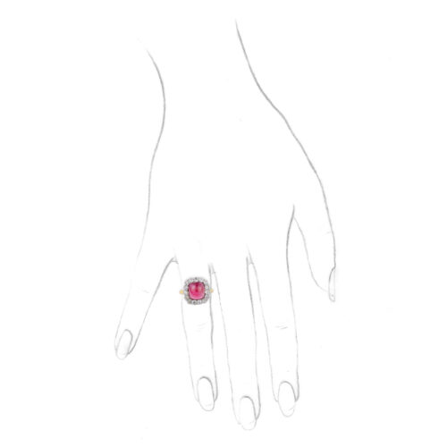 Pink Tourmaline and Diamond Ring