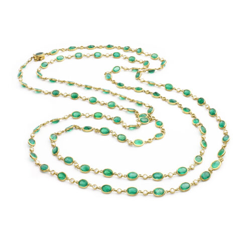 Verdura Emerald and Diamond Long Necklace