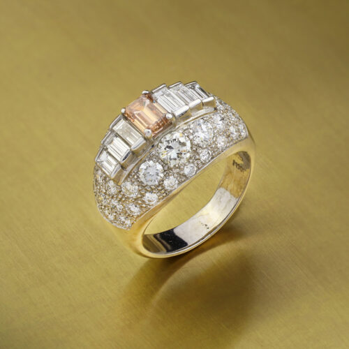 Bulgari ‘Trombino’ Colored Diamond and Diamond Ring, circa 1935