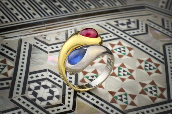 Hemmerle Ruby And Sapphire Toi Et Moi Gold Ring