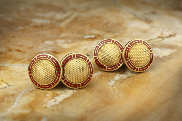 Bulgari Enamel and Gold Cufflinks