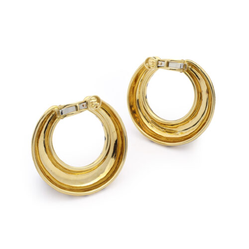 Cartier Tiger Print Enamel and Gold Ear Clips