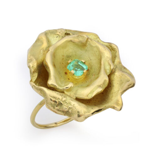 Aude Lechere, ‘Nymphea Collection’ Gold and Garnet Ring, circa 2010