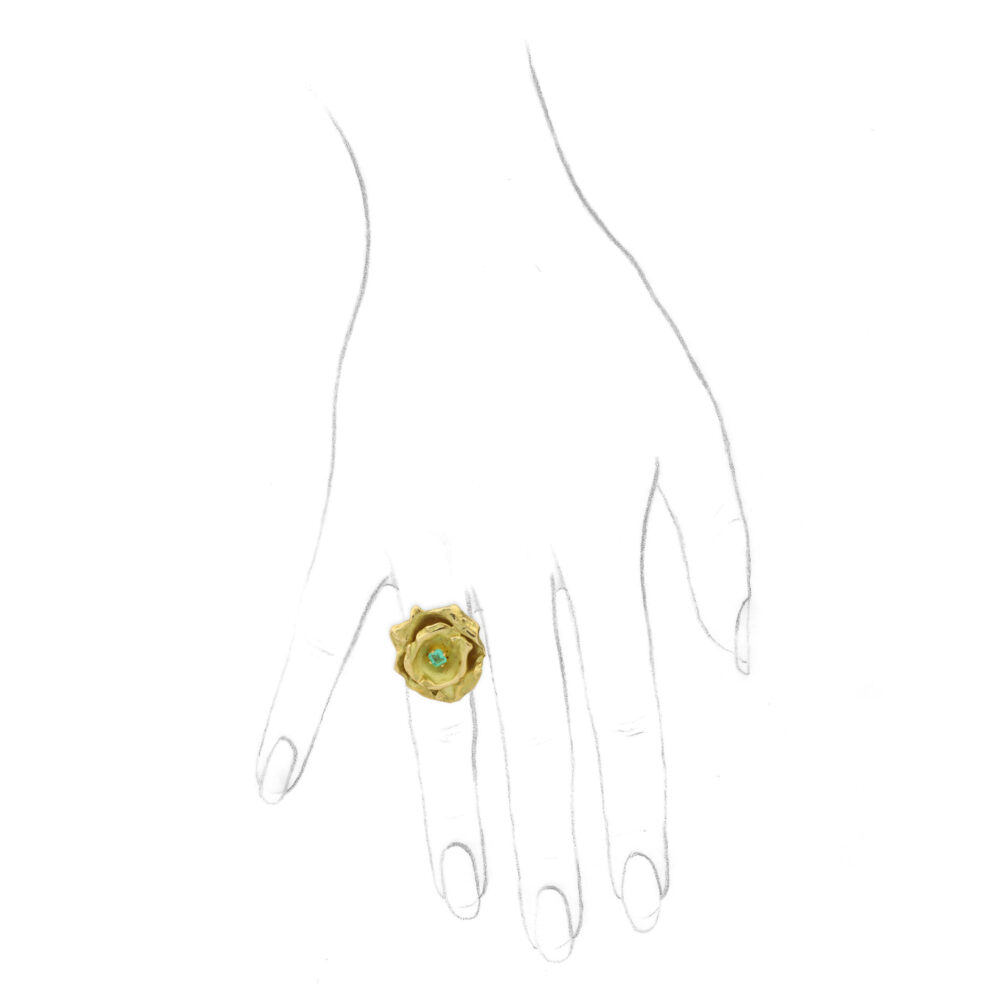 Aude Lechere, ‘Nymphea Collection’ Gold and Garnet Ring, circa 2010