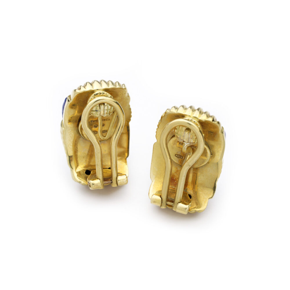 Tiffany & Co Gold and Enamel Ear Clips