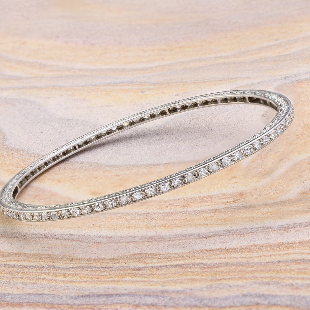 Antique Diamond Set Bangle Bracelet