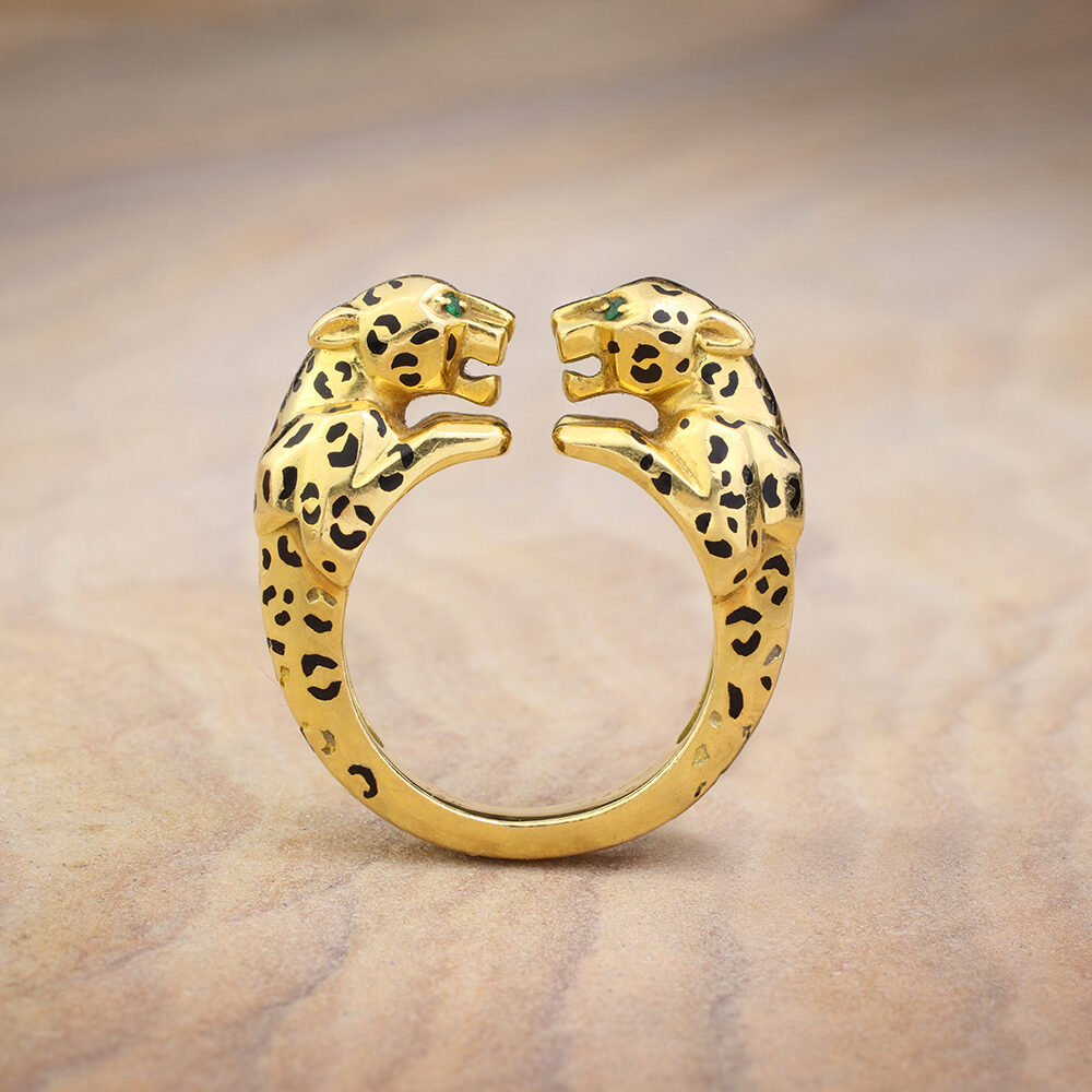 Cartier ‘Panther’ Gold and Enamel Ring