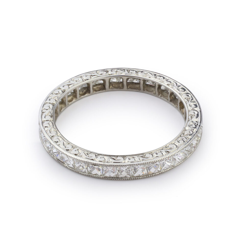 French-cut Diamond and Platinum Band Ring