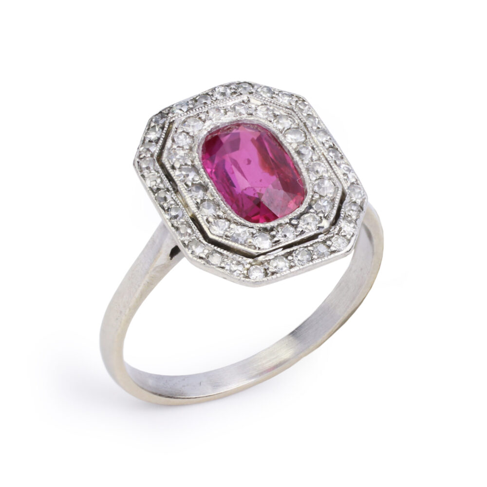 Art Deco Ruby and Diamond Ring