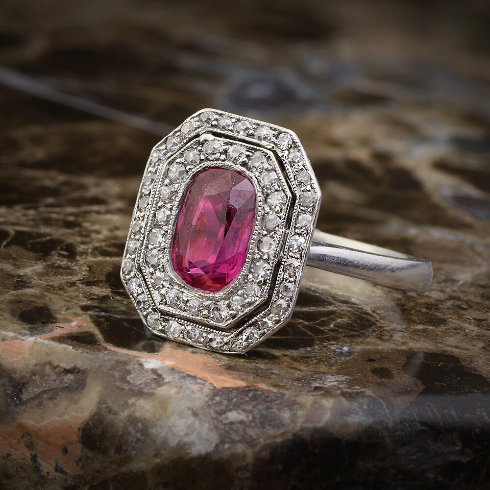 Art Deco Ruby and Diamond Ring