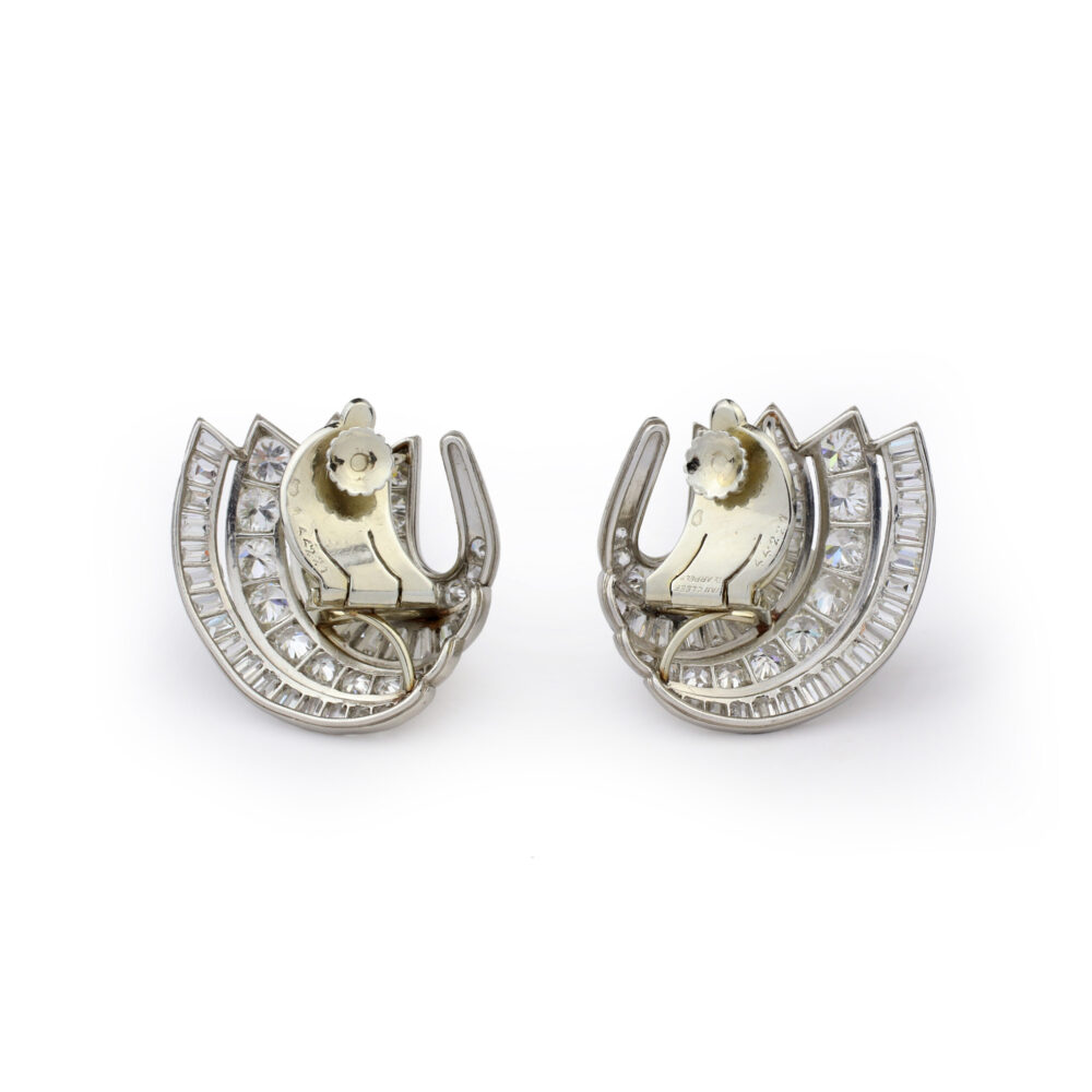 Van Cleef & Arpels Diamond and Platinum Ear Clips