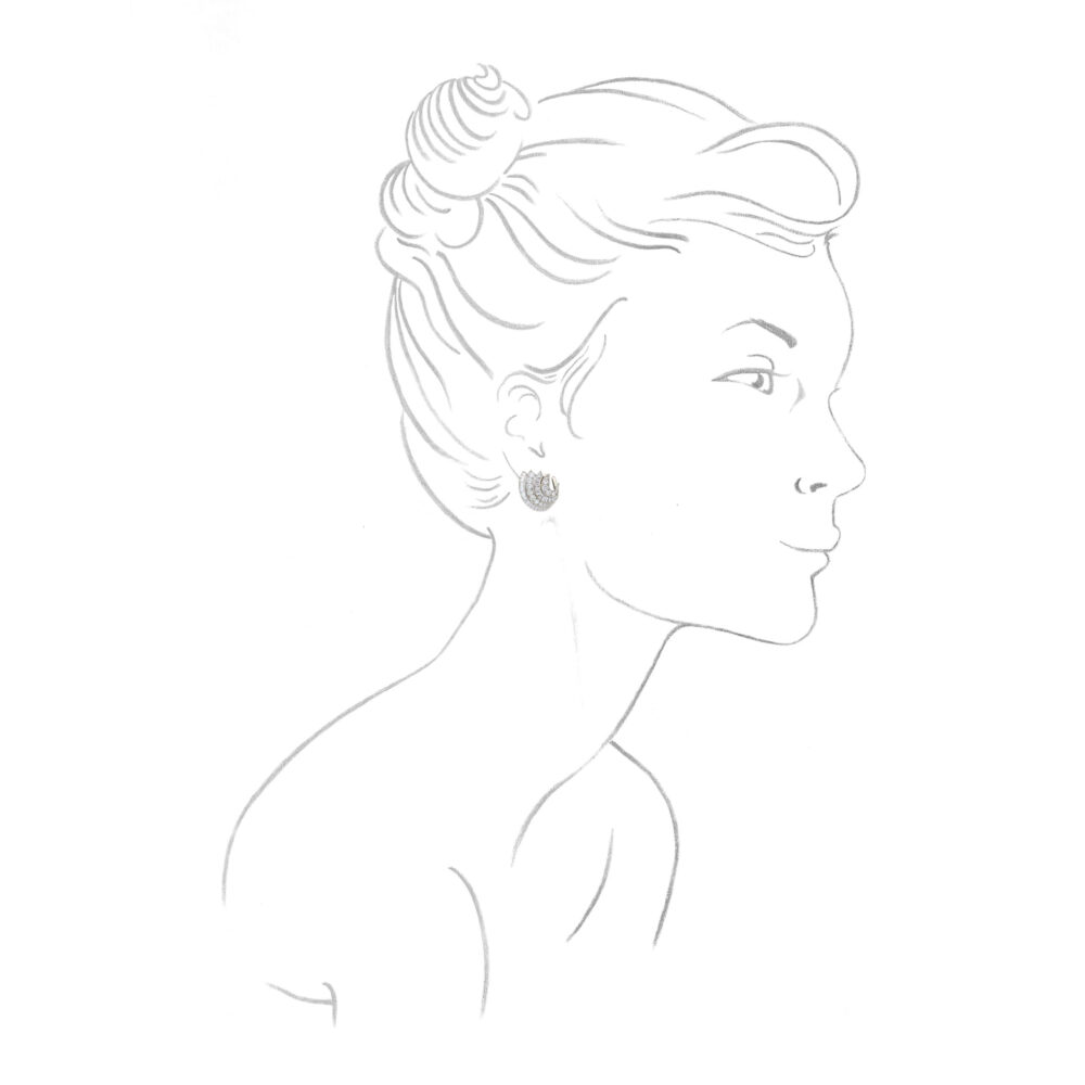 Van Cleef & Arpels Diamond and Platinum Ear Clips