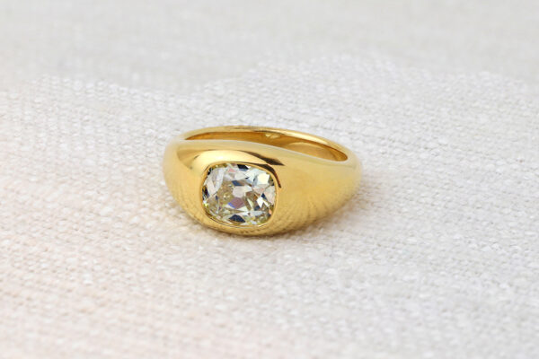 Gypsy Set Cushion-cut Diamond and Gold Ring