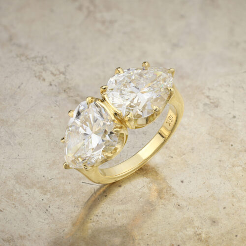 Pear Shaped Diamond Twin Stone Ring