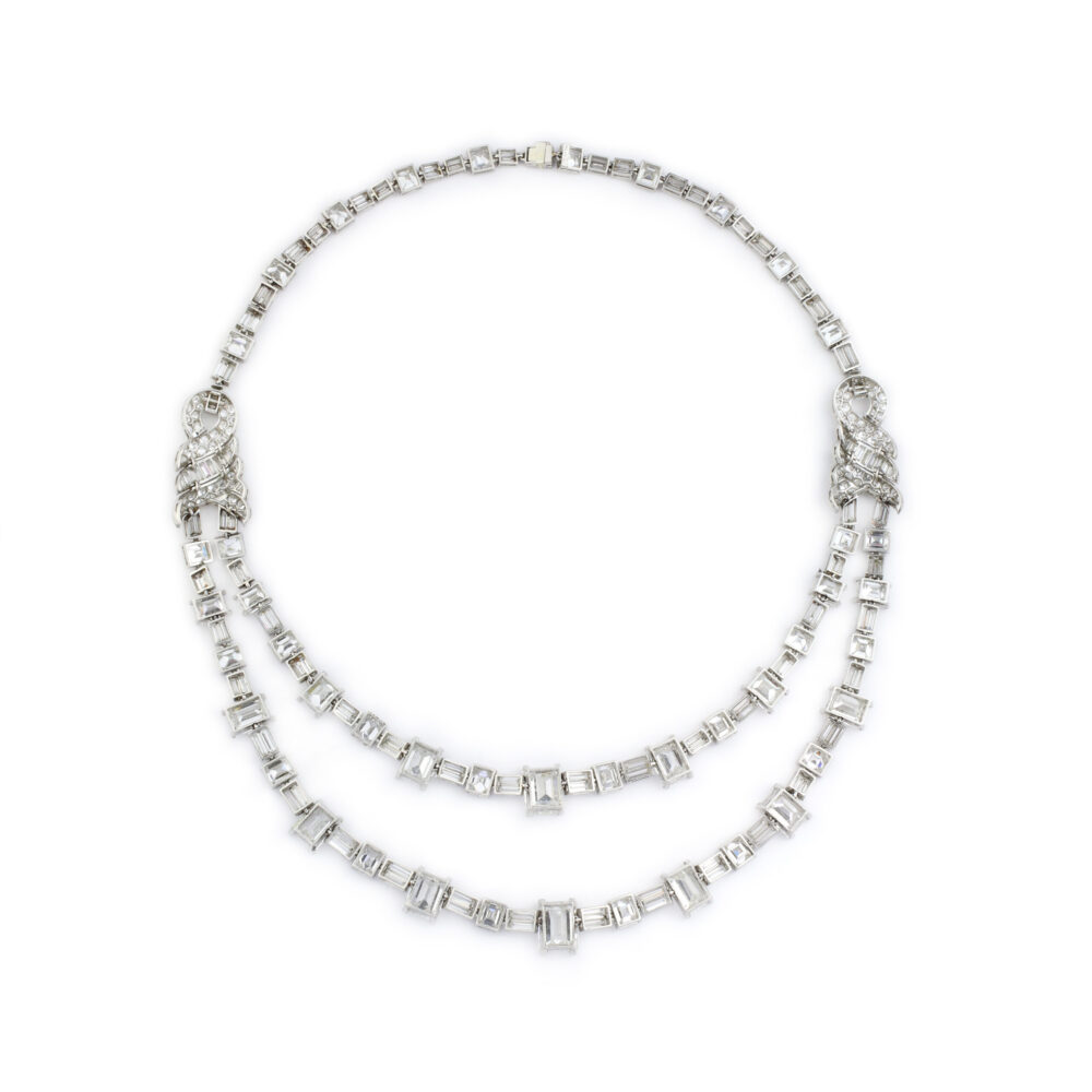 Art Deco Double Row Diamond Necklace