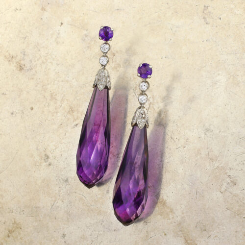 Amethyst Briolette Drops, jewelry stores Ottawa, custom jewelry Toronto,  custom jewellery Toronto – Disegno Fine Jewellery