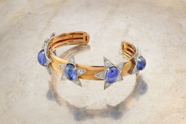 Diamond And Sapphire Star Cuff Bracelet