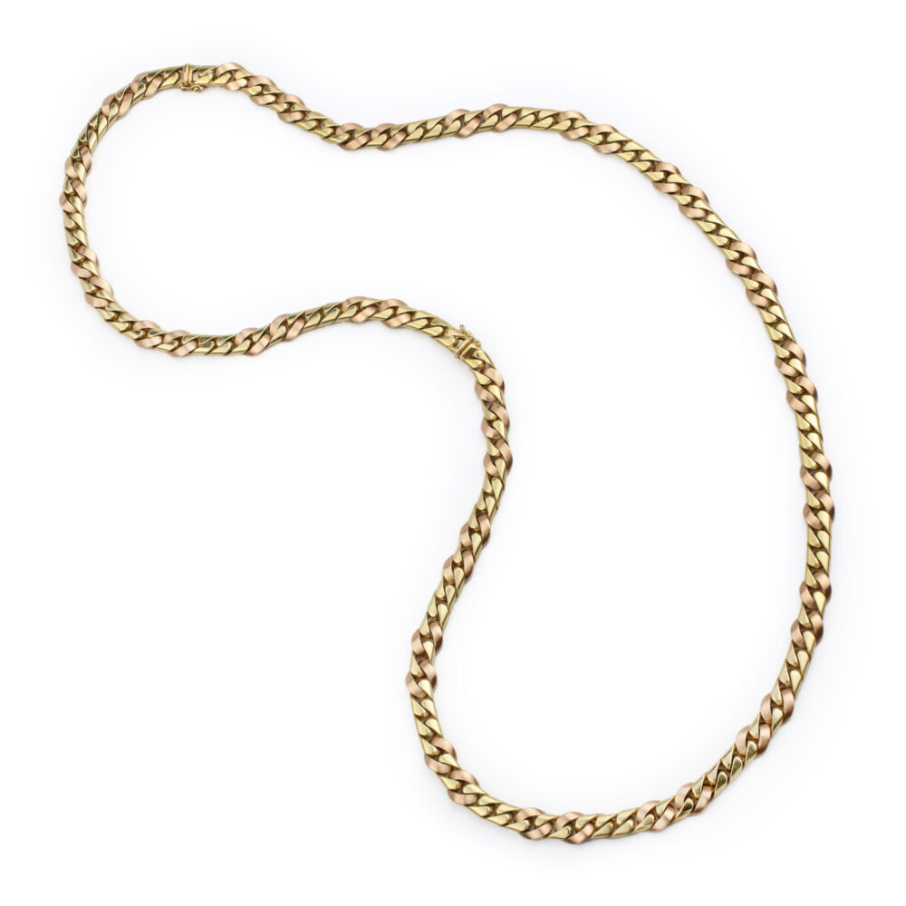 Bicolor Gold Link Chain Necklace