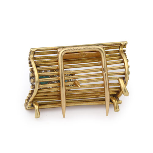 Cartier ‘Lover's on a Bench’ Diamond Turquoise and Gold Brooch