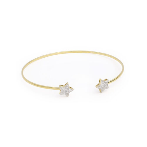 Diamond Set Star Bangle Bracelet