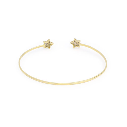 Diamond Set Star Bangle Bracelet