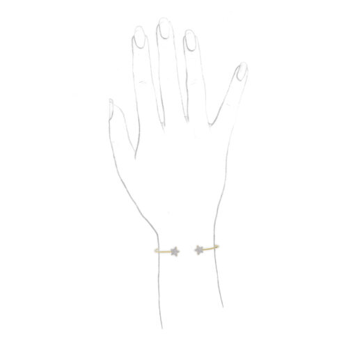 Diamond Set Star Bangle Bracelet