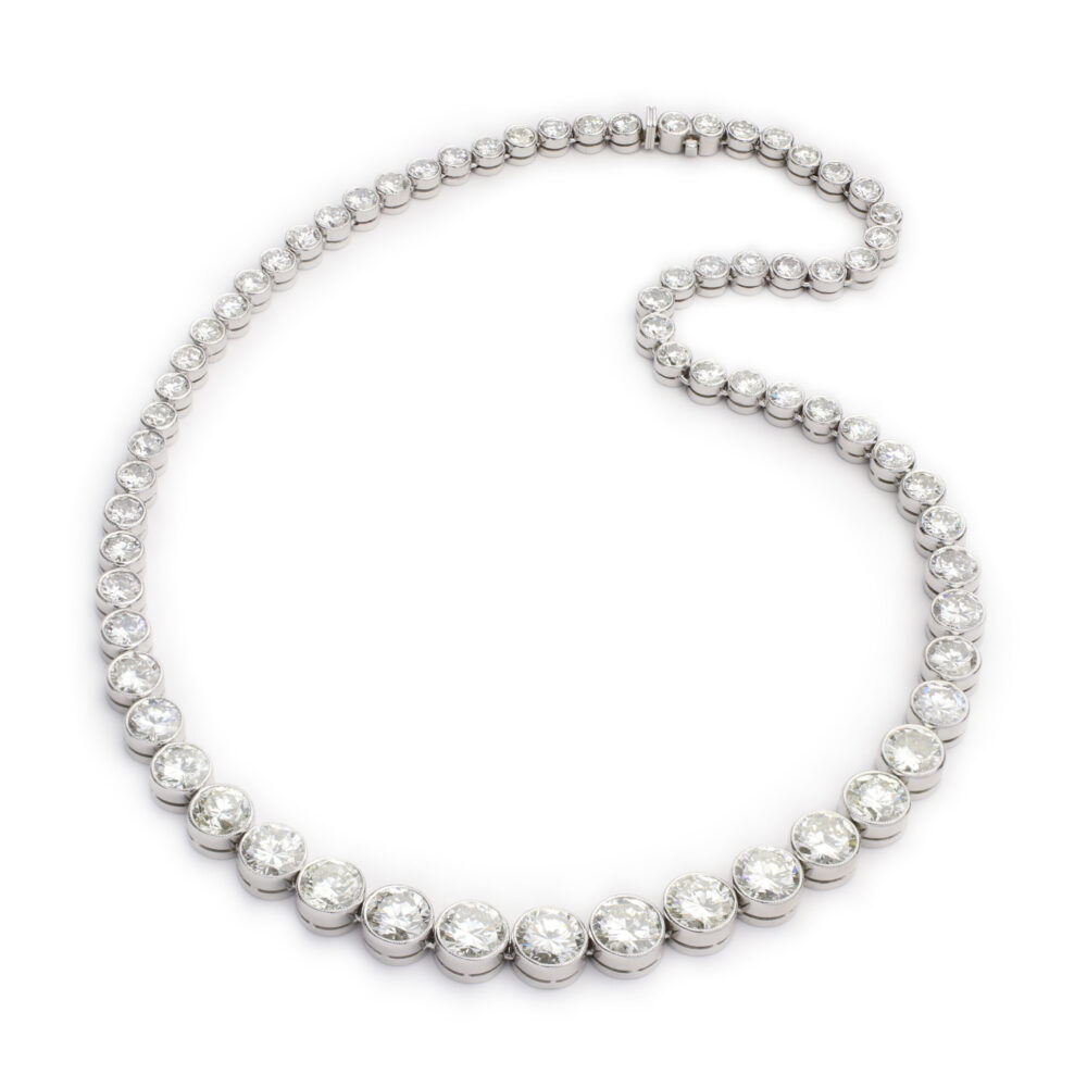 Diamond and Platinum Riviere Necklace