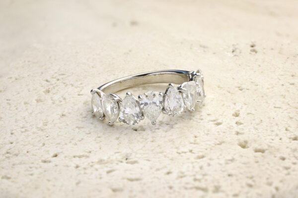 Pear Shaped Diamond Band Ring