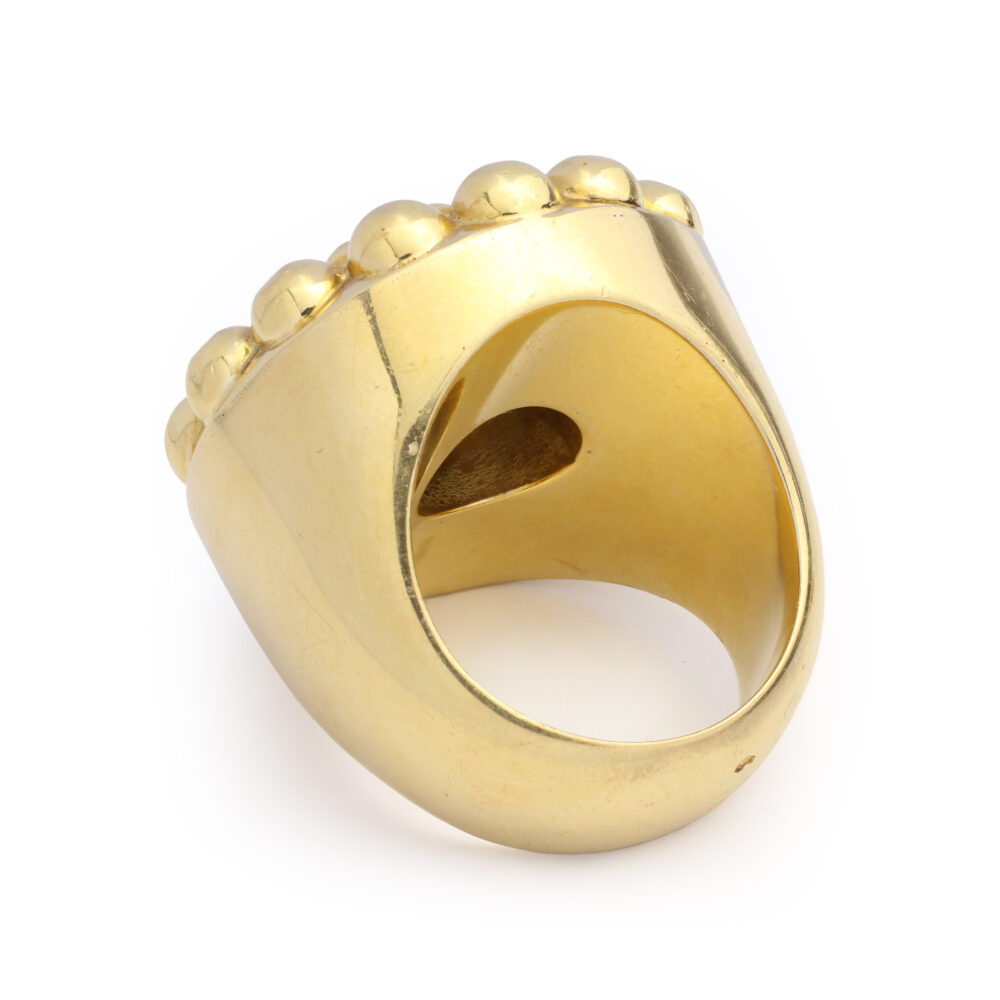 Sculpted Gold and Diamond Cocktail Ring