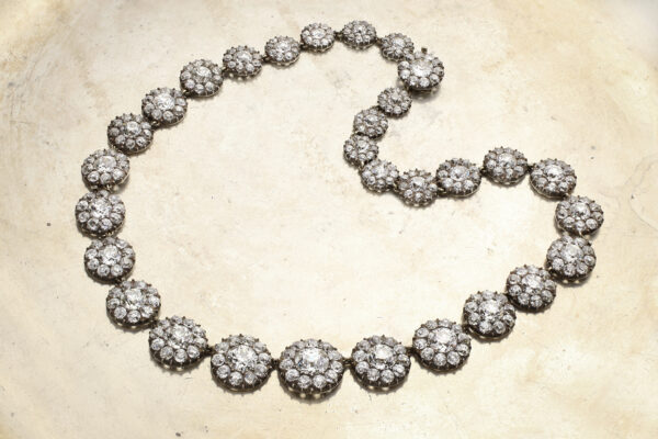 Antique Diamond Cluster Riviere Necklace» Price On Request «