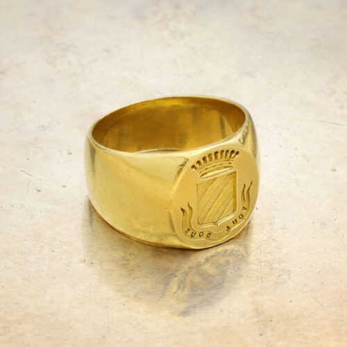 Antique Gold Signet Band Ring