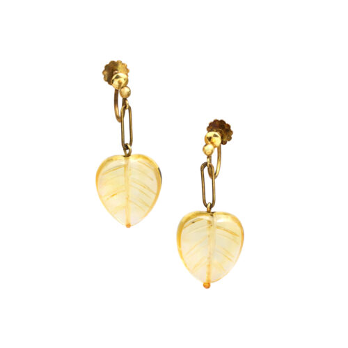 Antique Carved Citrine Bead Suite