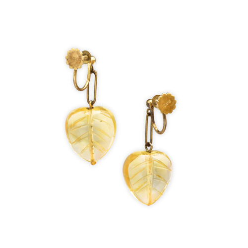 Antique Carved Citrine Bead Suite