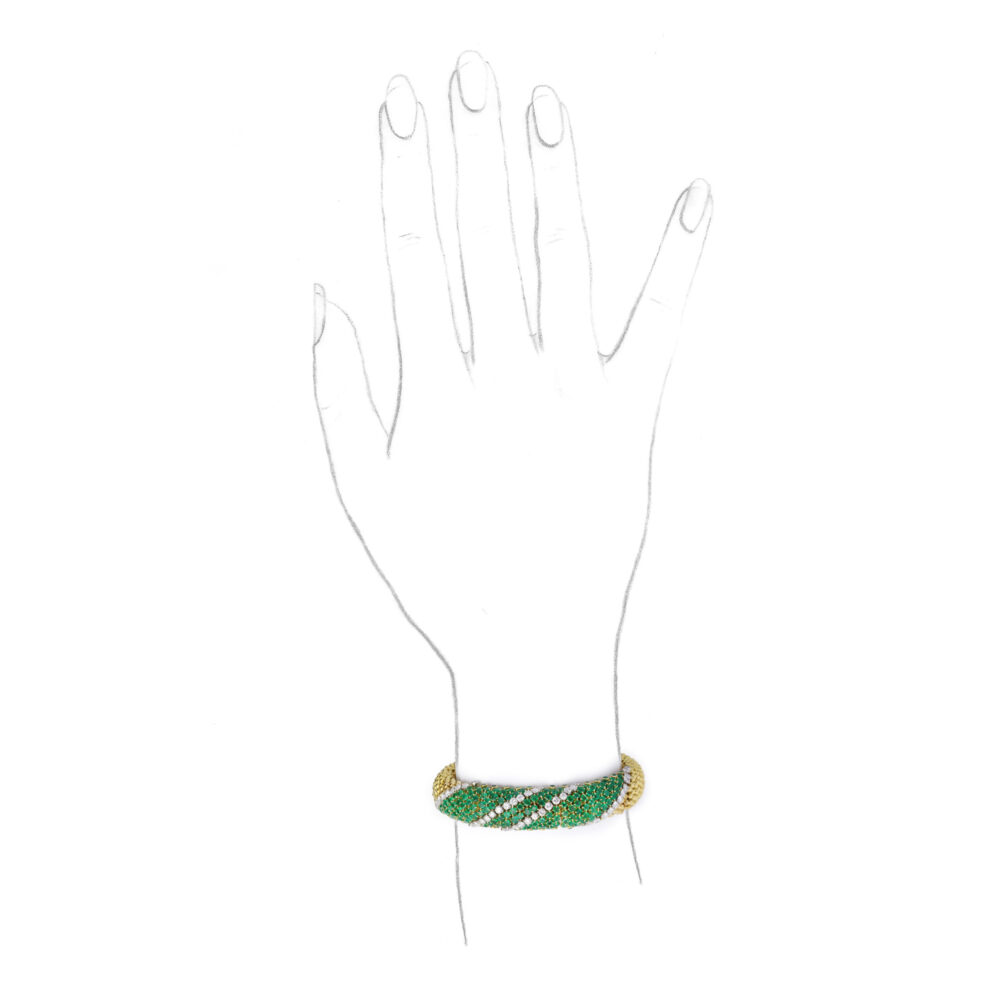 Van Cleef & Arpels 'Cous Cous' Emerald and Diamond Bracelet