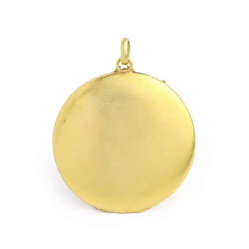 Antique Gold Pearl and Red Stone Spider Motif Locket