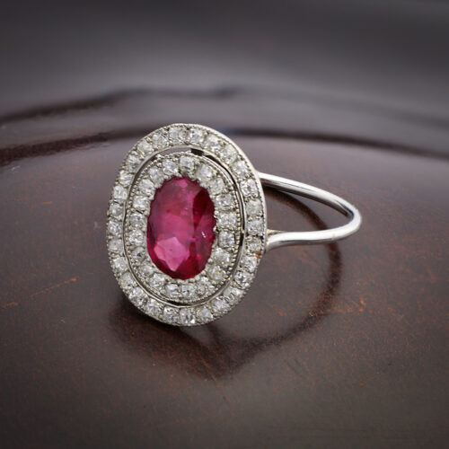 Antique Burma Ruby and Diamond Ring