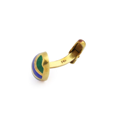Gold, Enamel and Hard Stone Cufflinks