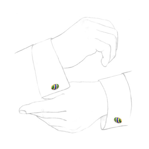 Gold, Enamel and Hard Stone Cufflinks