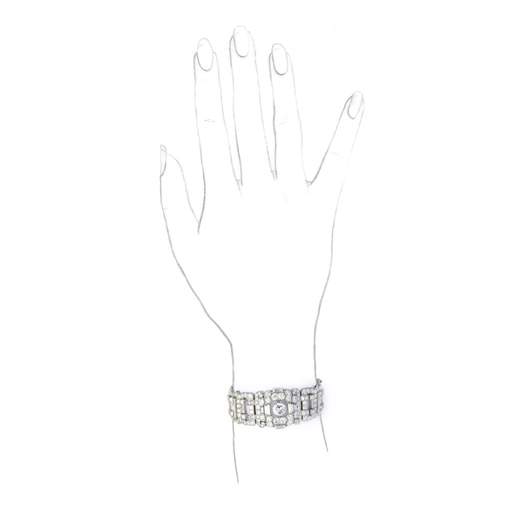 Bulgari Rare Art Deco Diamond and Platinum Bracelet