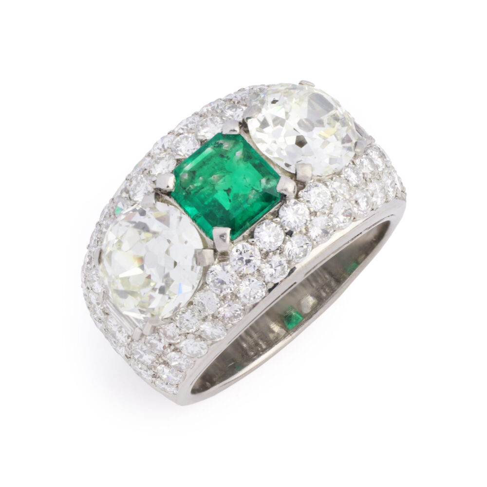 Bulgari ‘Trombino' Emerald and Diamond Ring